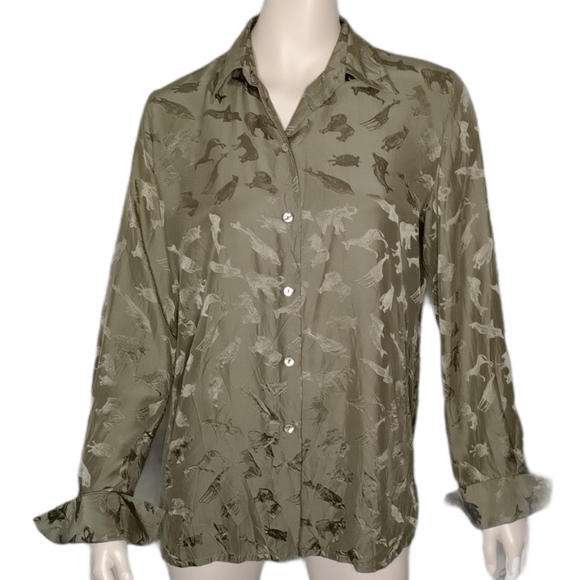Olsen Collection Tops - Olsen Collection 100% Silk Animal Print Blouse Top